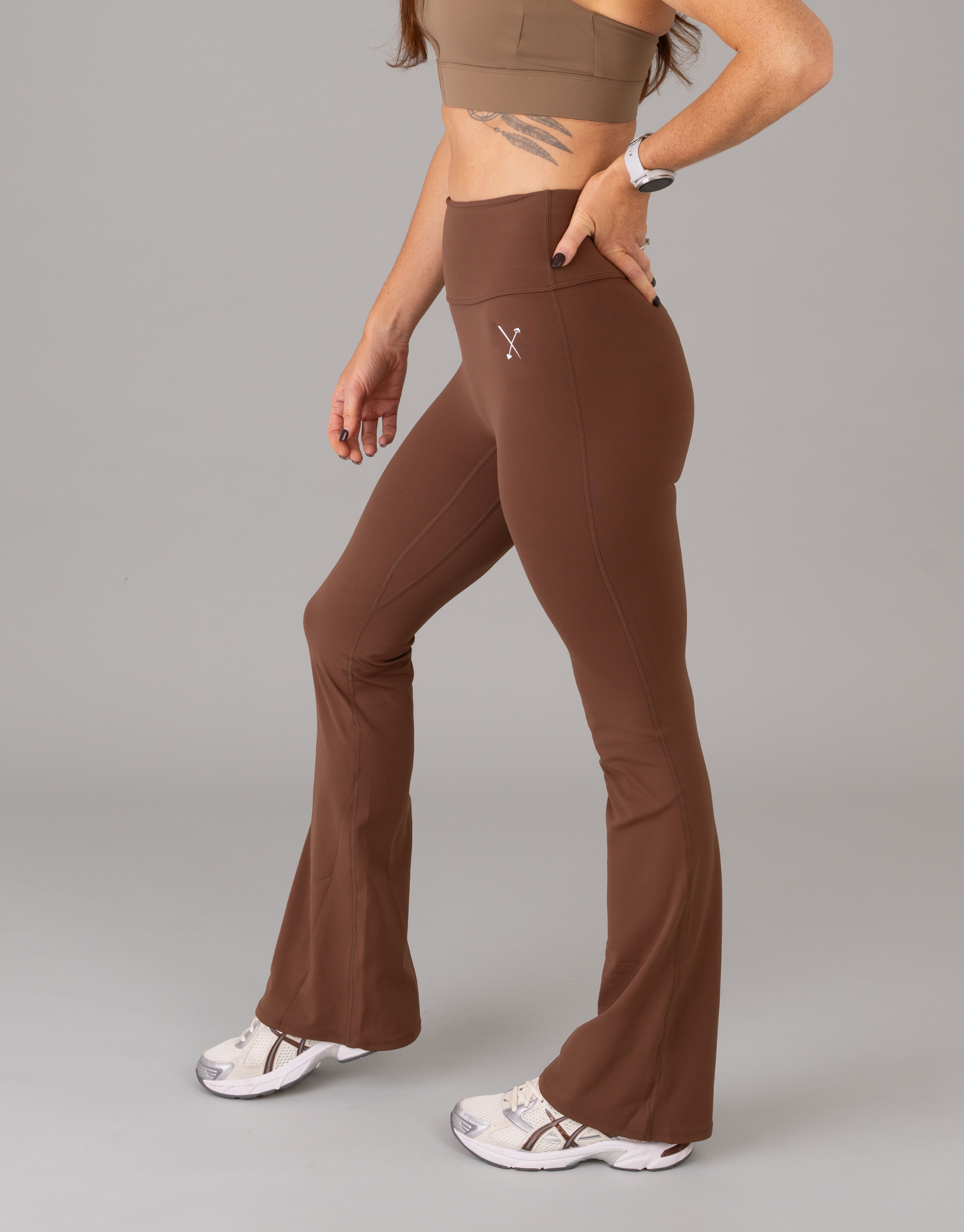 Viral Silk Scrunch Flares - Brown
