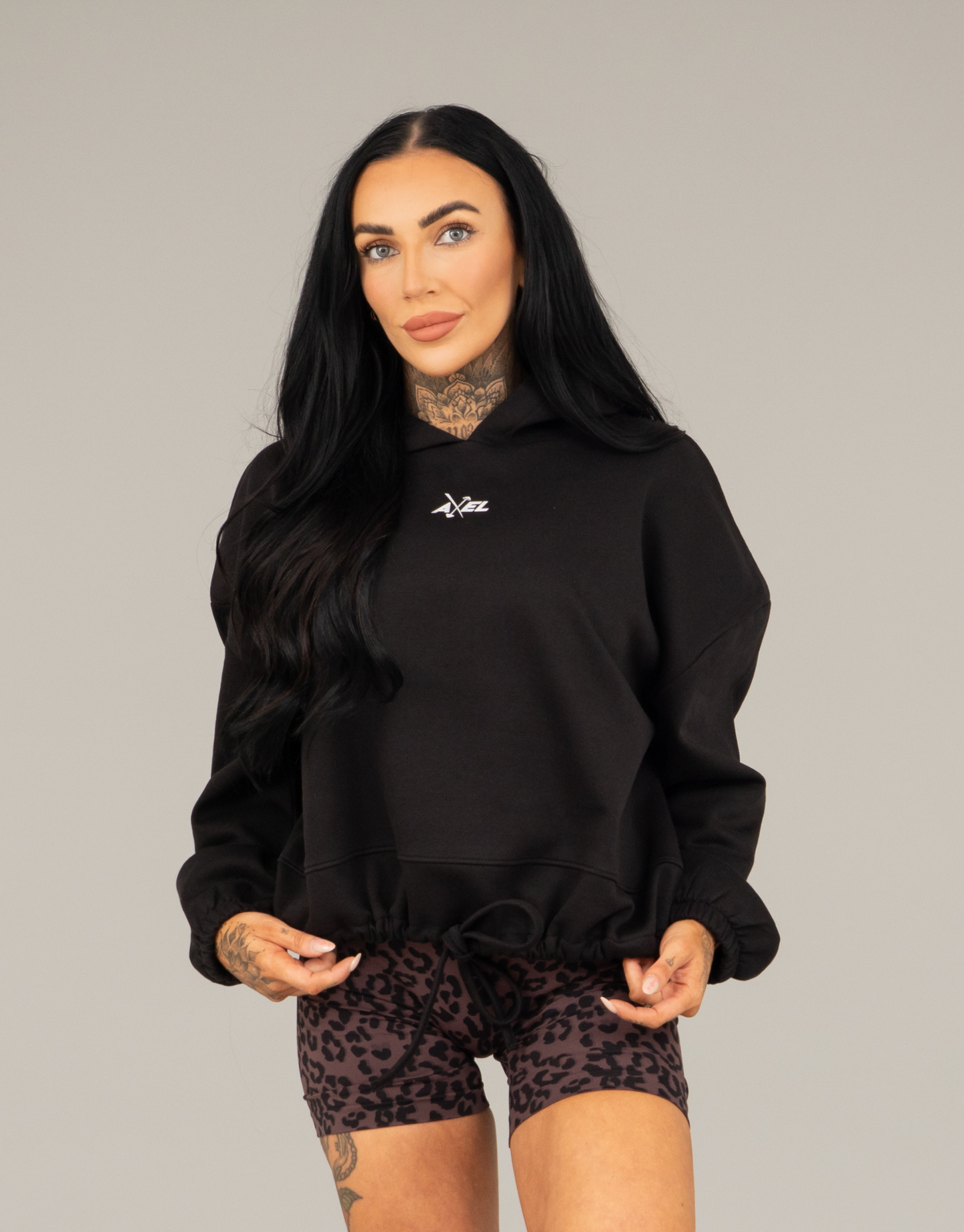 Classic Cropped Hoodie - Black