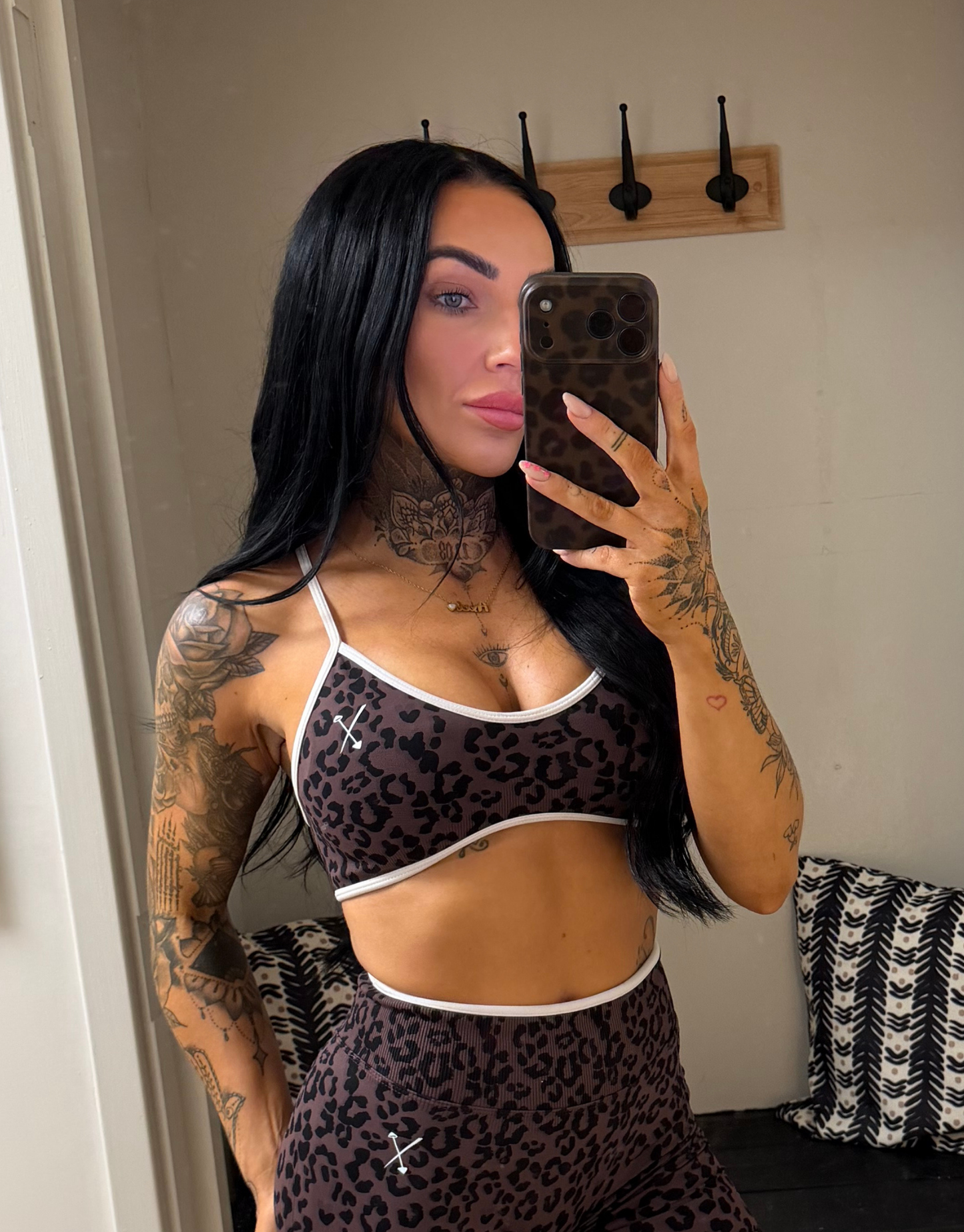 Compression Sports Bra - Brown Leopard Print
