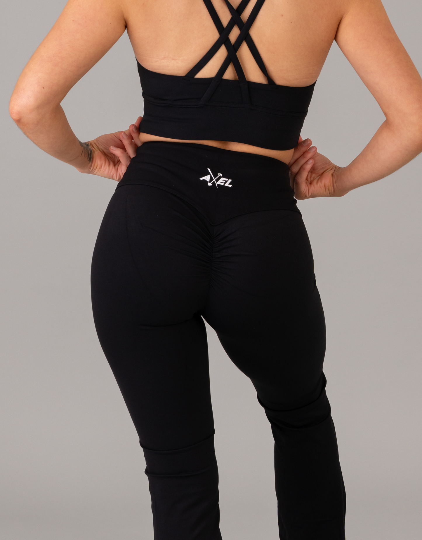 Viral Silk Scrunch Flares - Black