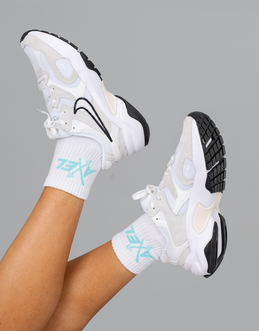 Midi Crew Socks - White/Tiffany Blue