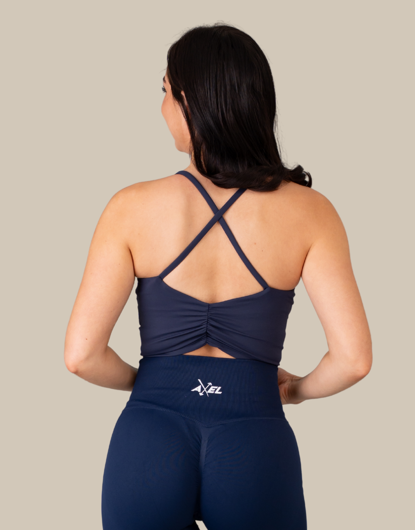 Silk Scrunch Sports Bra - Deep Navy