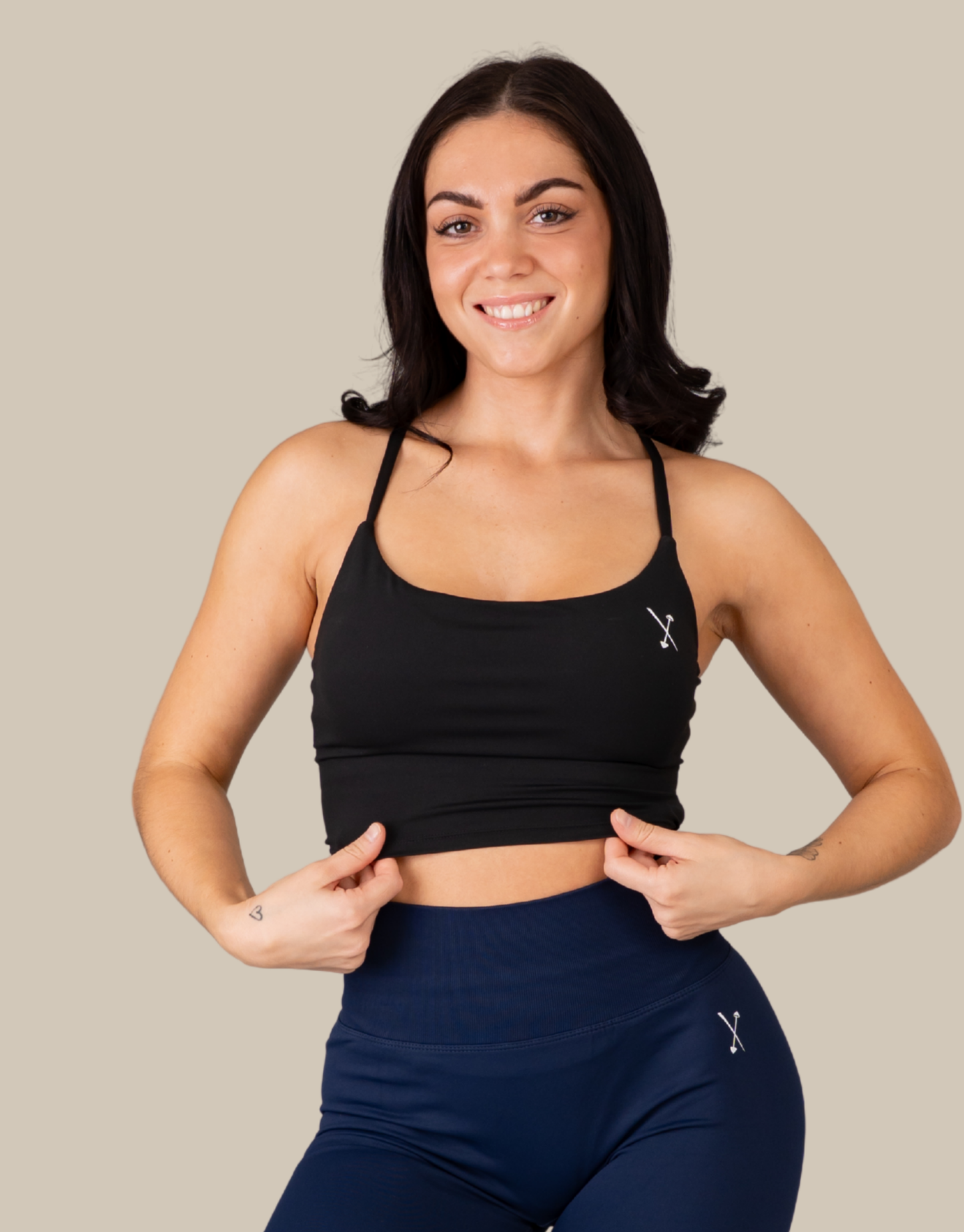 Silk Scrunch Sports Bra - Midnight Black