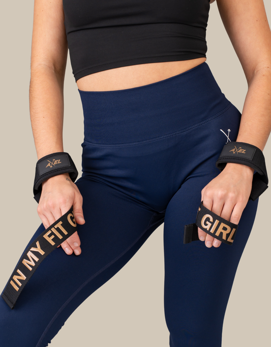 Weight Training Straps - Black & Gold