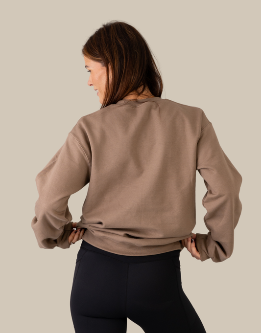 Classic Crewneck Jumper - Tanned Beige