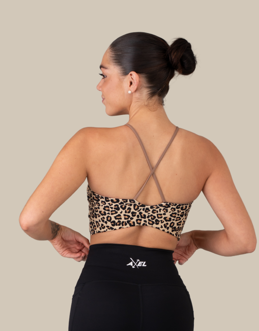 Animal Print Sports Bra - Leopard