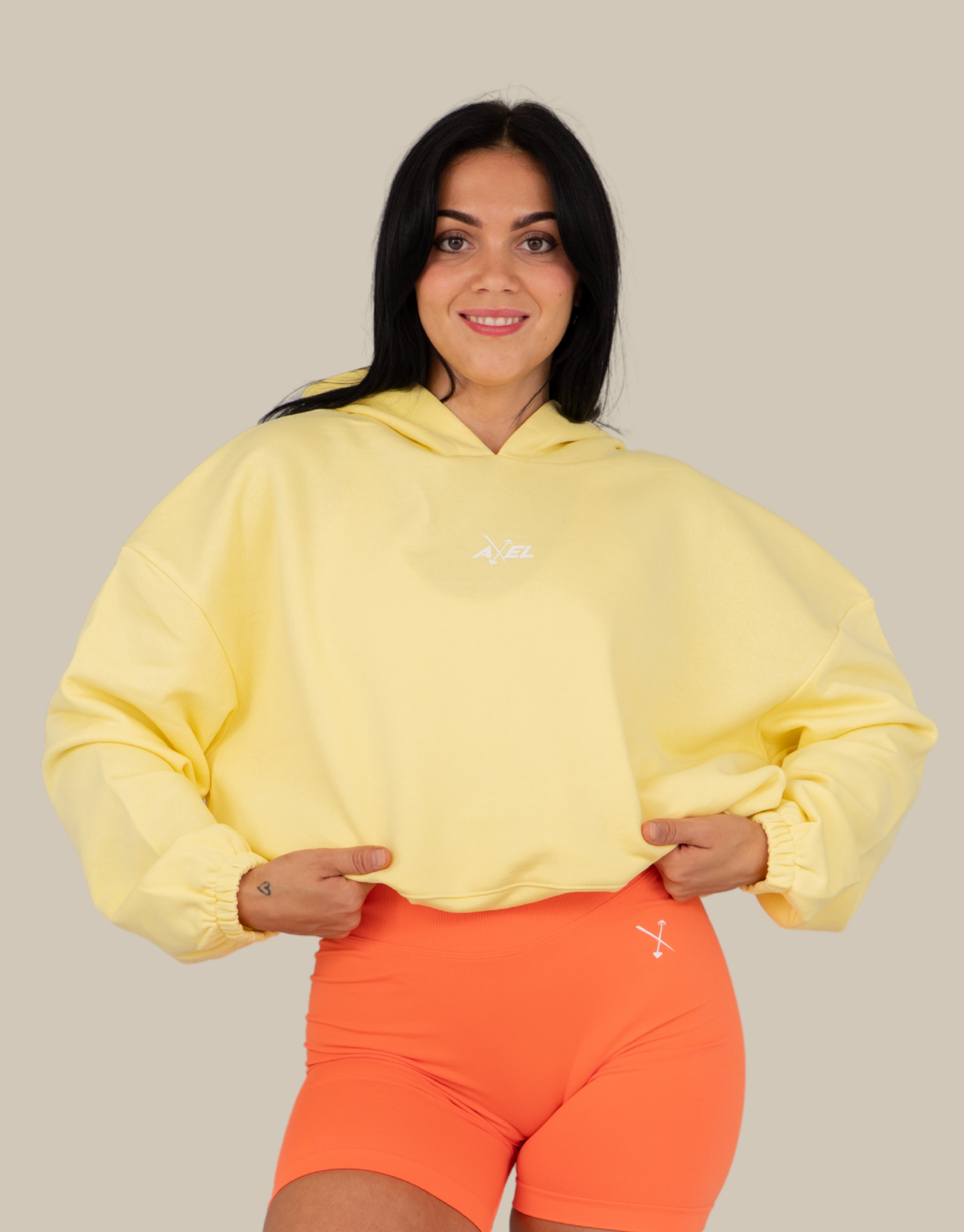 Classic Cropped Hoodie - Yellow