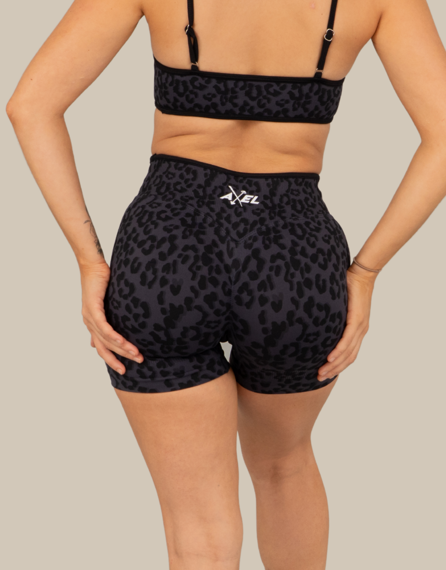 Compression Shorts - Black Leopard Print
