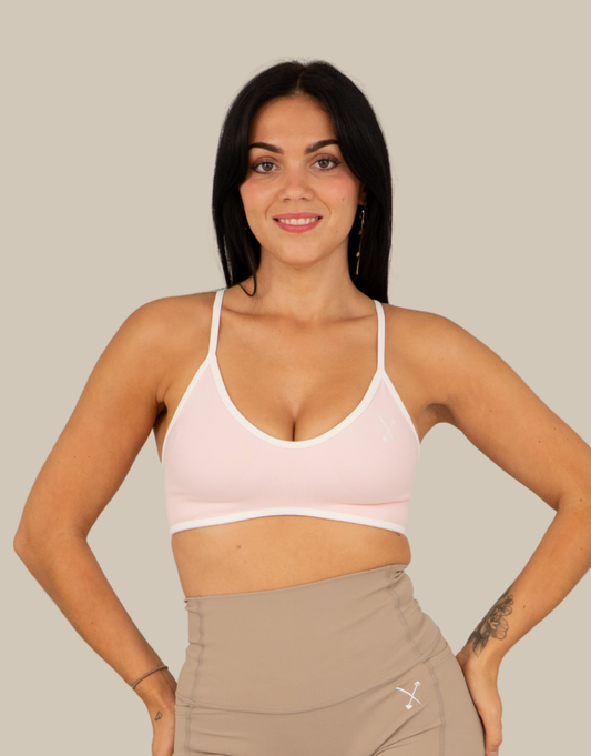 Compression Sports Bra - Baby Pink