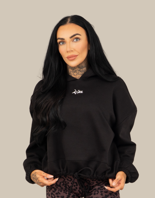 Classic Cropped Hoodie - Black