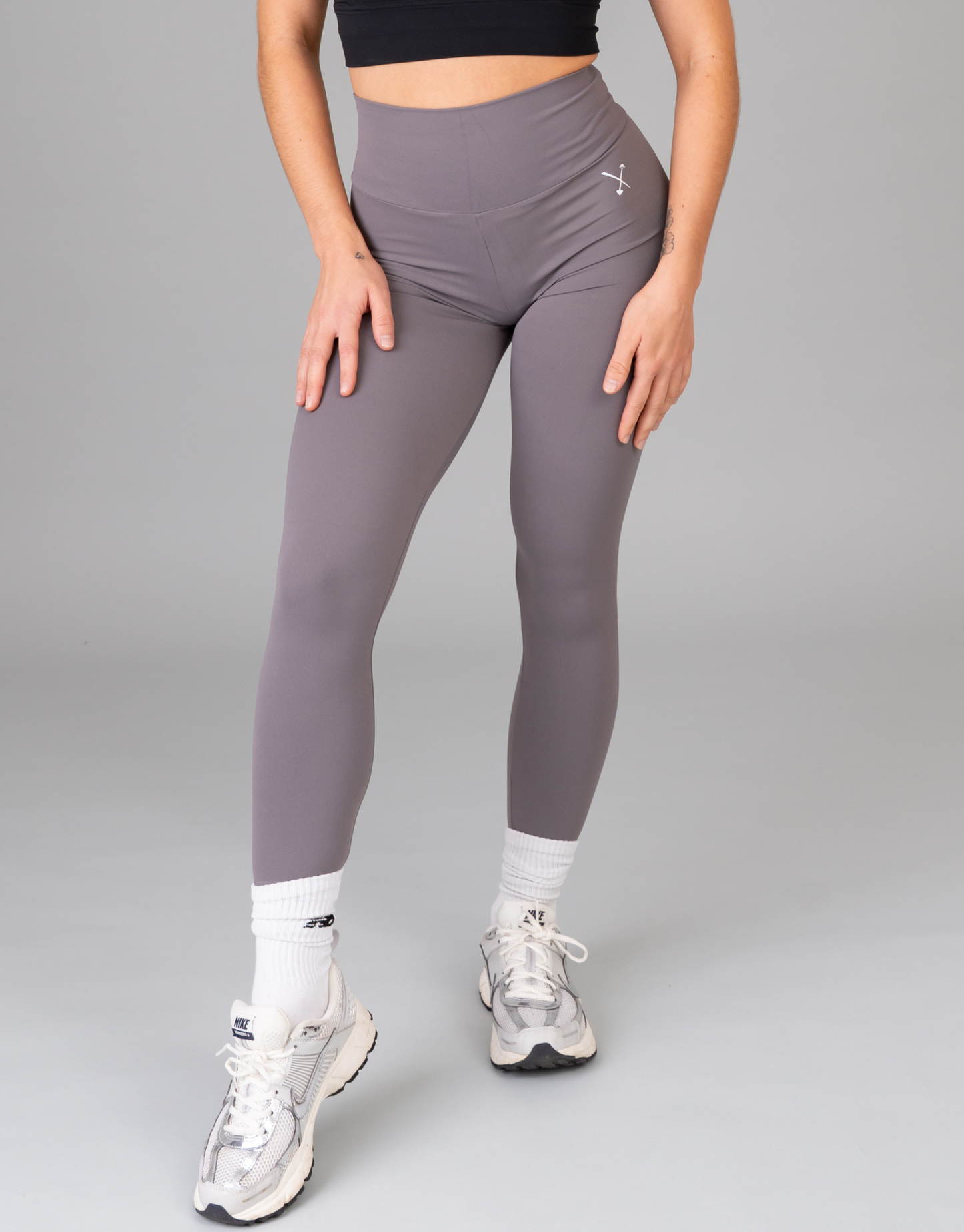 Silk Scrunch Leggings - Grey
